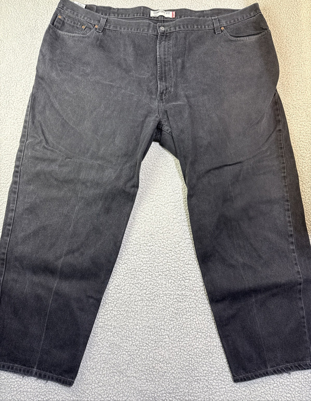Levis 560 Comfort Fit Jeans Mens 55x32 Black Loose Fit Tapered Leg Denim